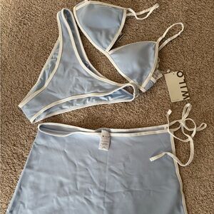 WilowTheLabel Blue and White Bikini Set
